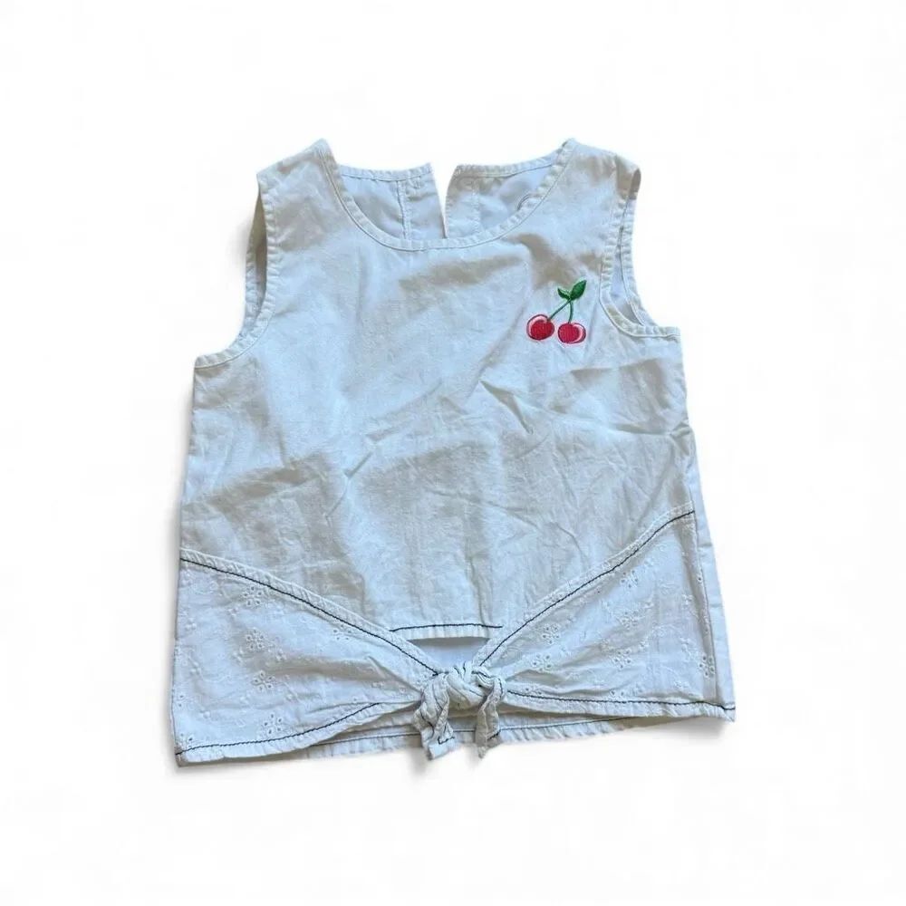 Toddler Girls Wonder Nation Cherry Embroidered Sleeveless Top - Sz 4T